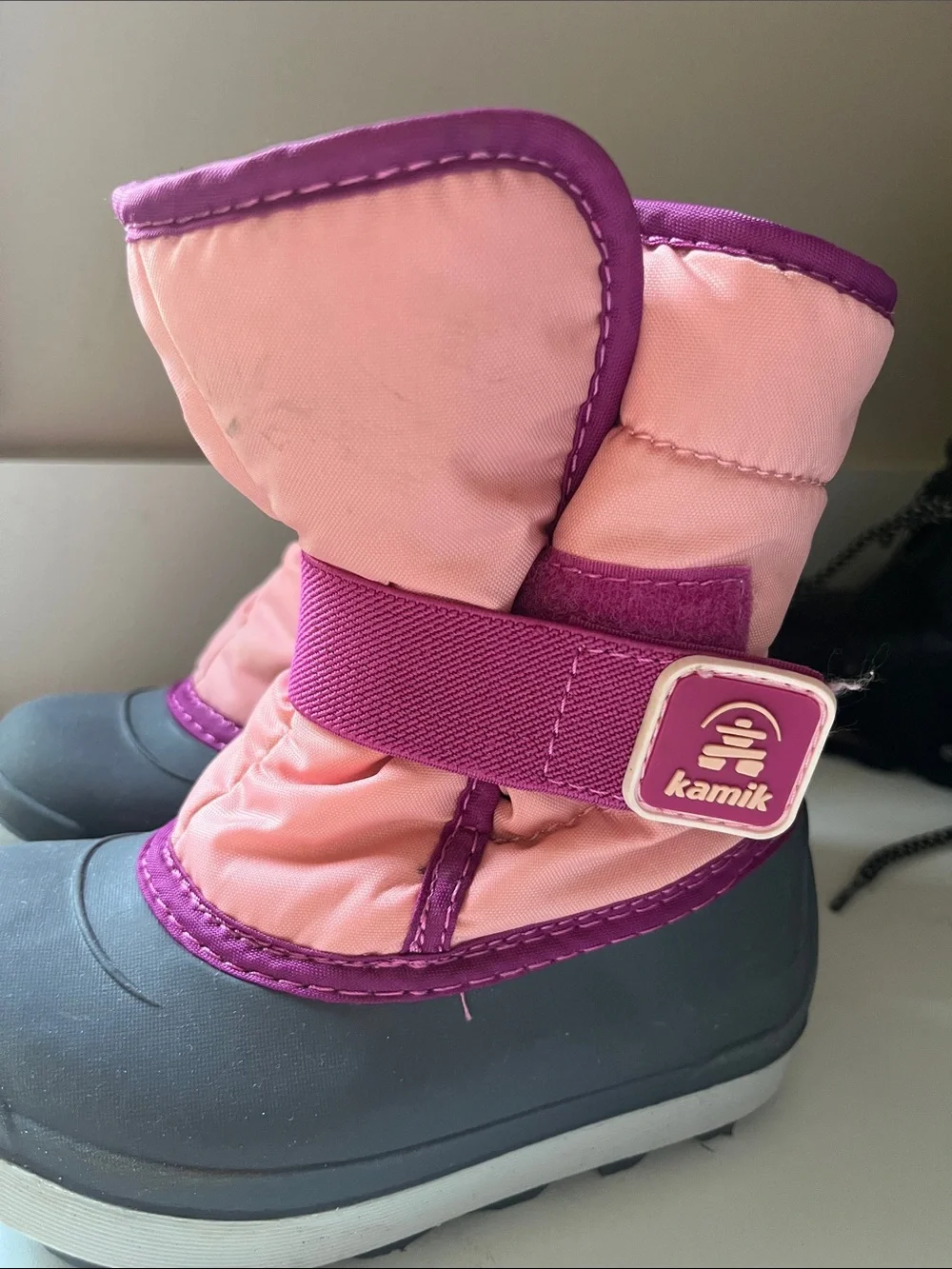 Kamik Pink and Purple Kids' Waterproof Snow Boots